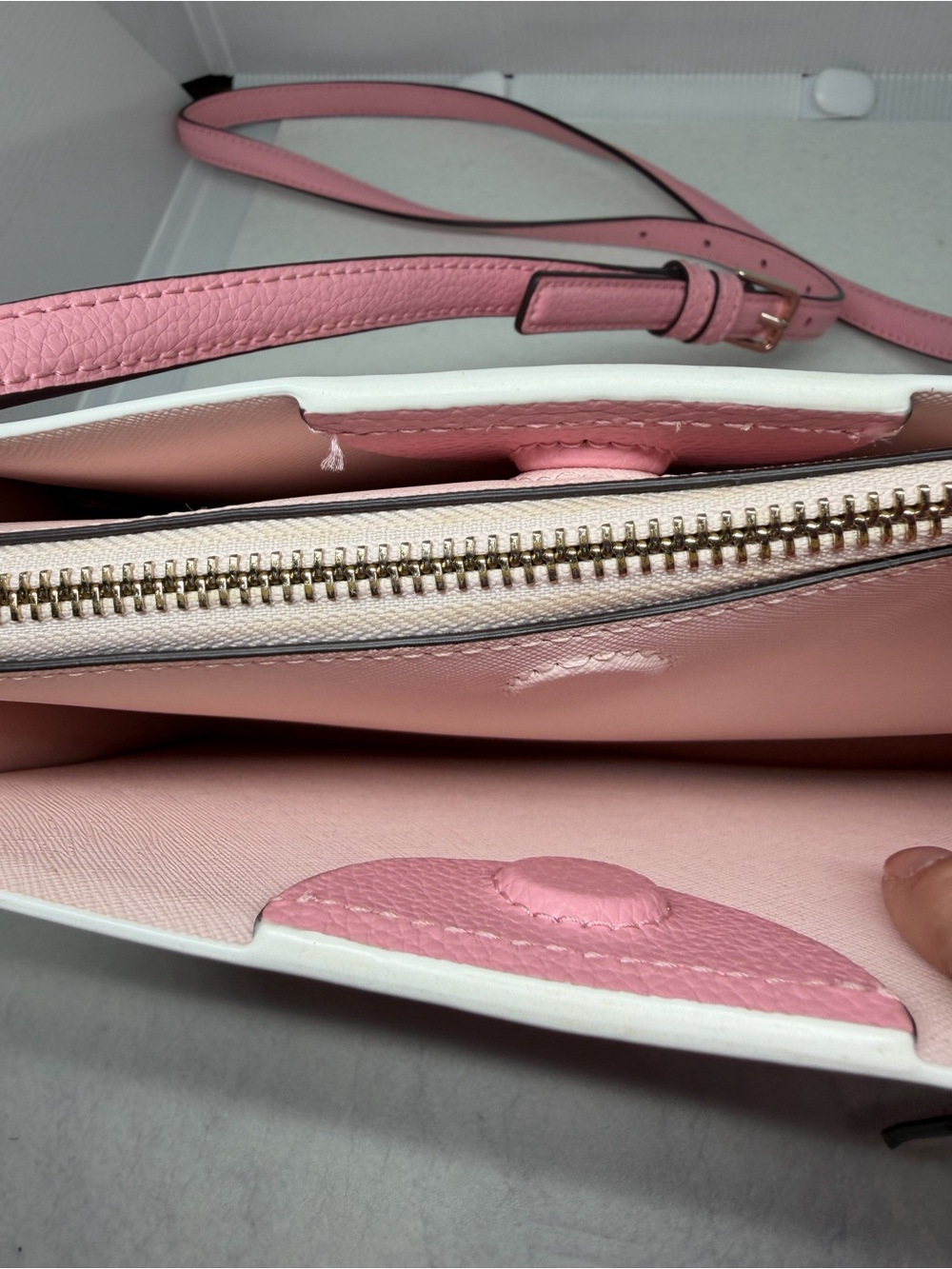 kate spade Pink Leather Shoulder Bag with Matching Wallet and Cream Tag - Picture 7 of 15